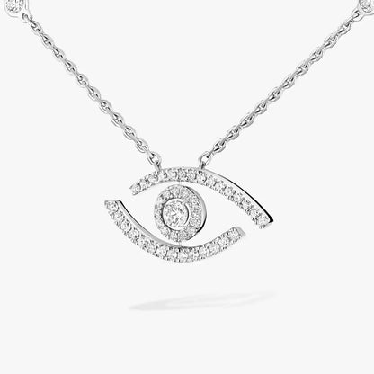 [Aurelle Style]Pave_ Diamond Necklace Lucky Eye