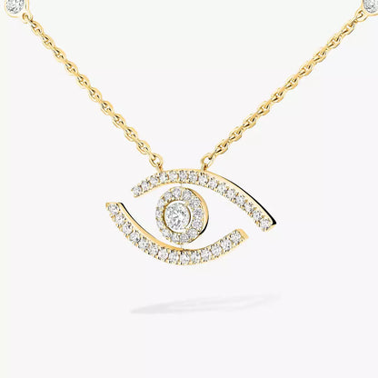 [Aurelle Style]Pave_ Diamond Necklace Lucky Eye