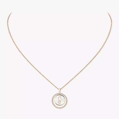 [Aurelle Style]Lucky Move Diamond Necklace in Rose Gold and White Mother-of-Pearl