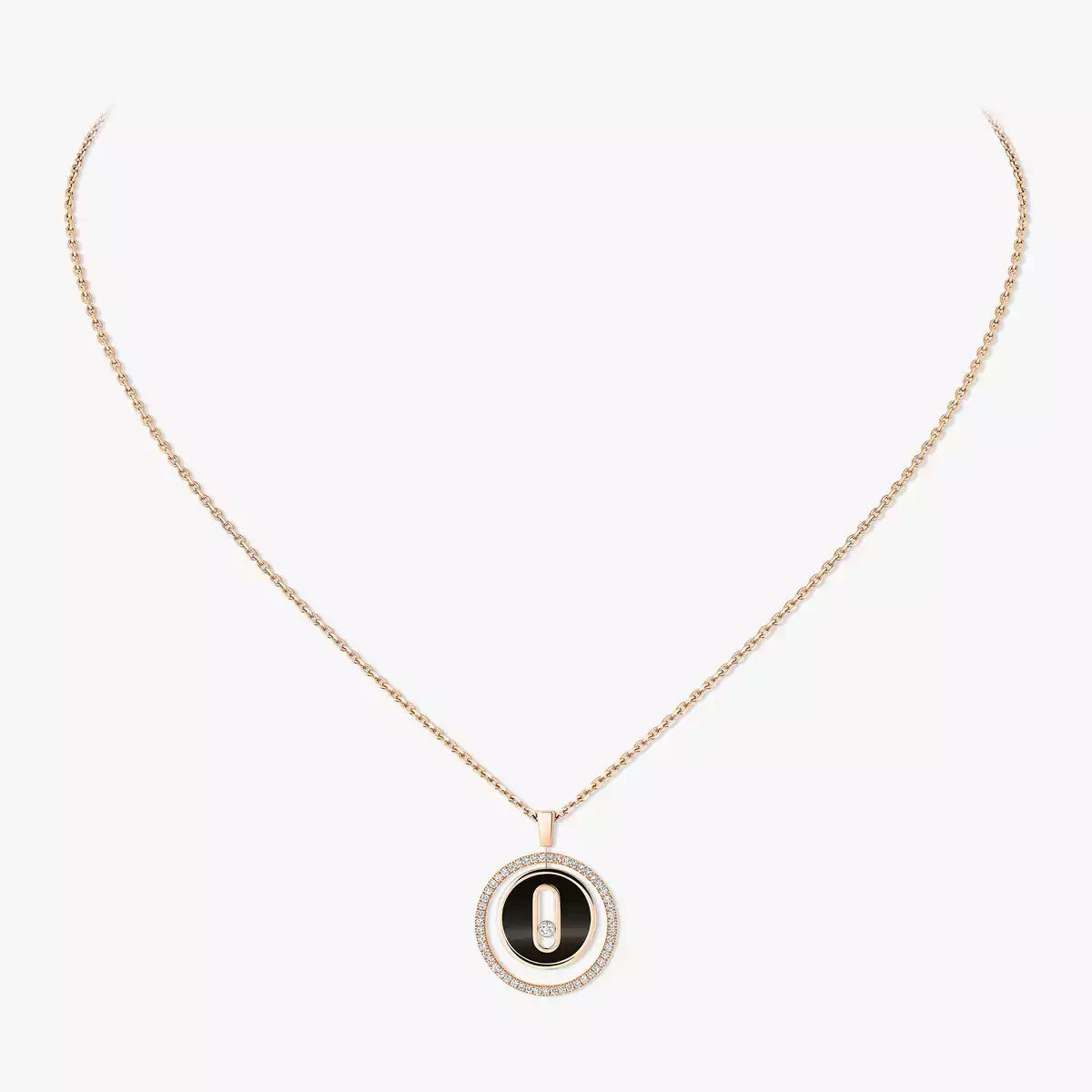 [Aurelle Style]Lucky Move Diamond Necklace in Rose Gold and White Mother-of-Pearl