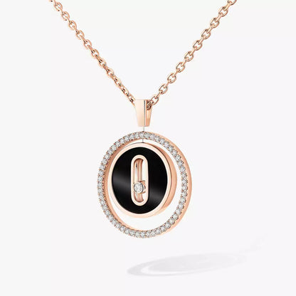[Aurelle Style]Lucky Move Diamond Necklace in Rose Gold and White Mother-of-Pearl