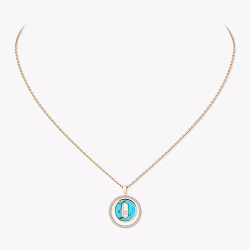 [Aurelle Style]Lucky Move Diamond Necklace in Rose Gold and White Mother-of-Pearl
