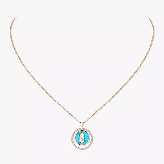 [Aurelle Style]Lucky Move Diamond Necklace in Rose Gold and White Mother-of-Pearl
