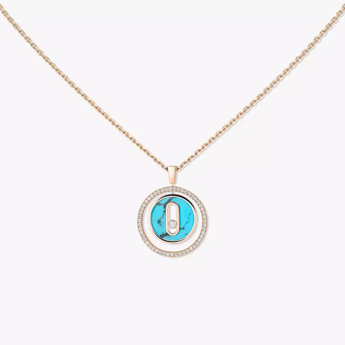 [Aurelle Style]Lucky Move Diamond Necklace in Rose Gold and White Mother-of-Pearl