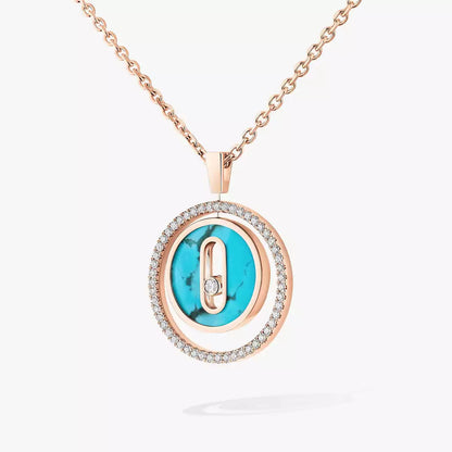 [Aurelle Style]Lucky Move Diamond Necklace in Rose Gold and White Mother-of-Pearl