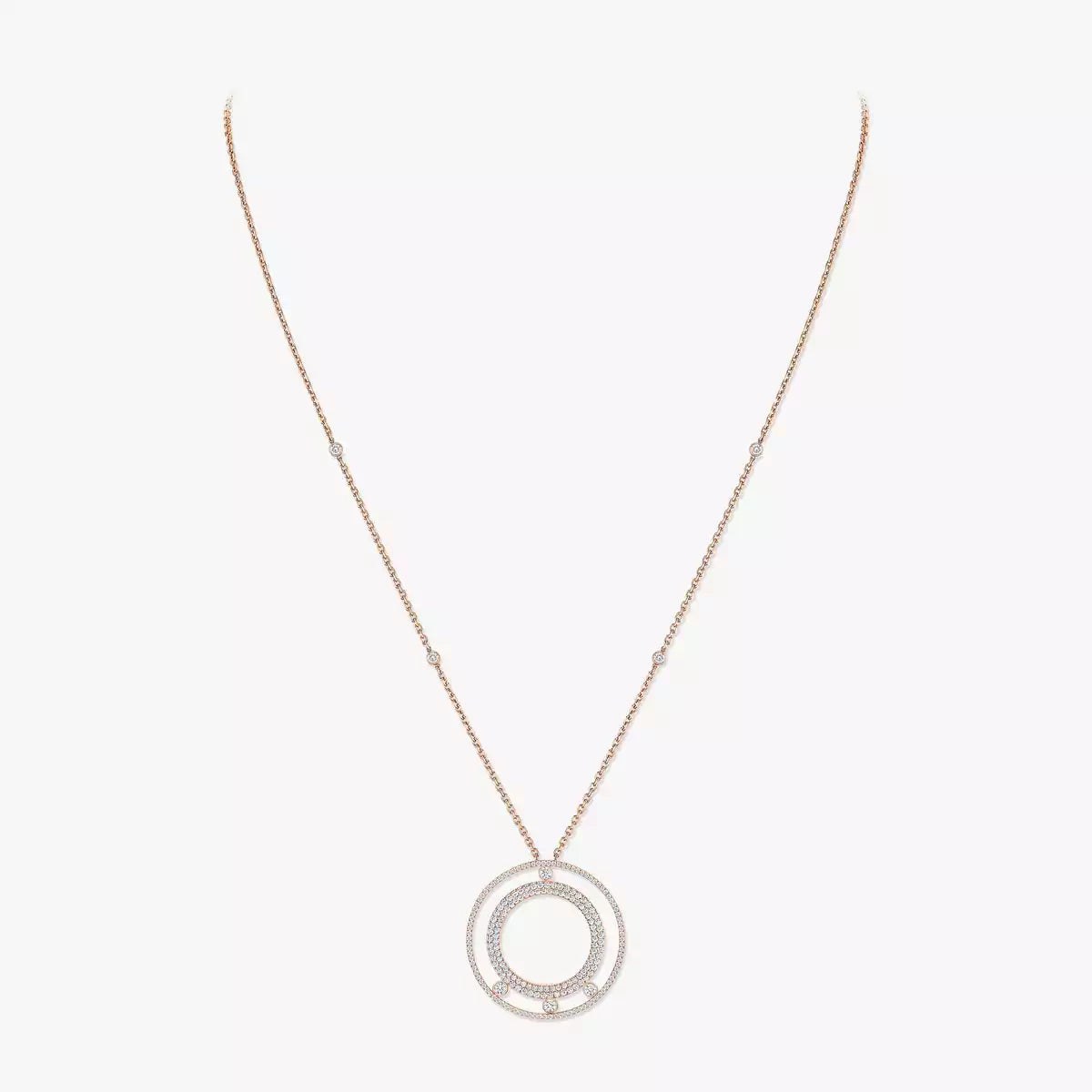 [Aurelle Style]Move Romane Long Pave_-Set Diamond Necklace