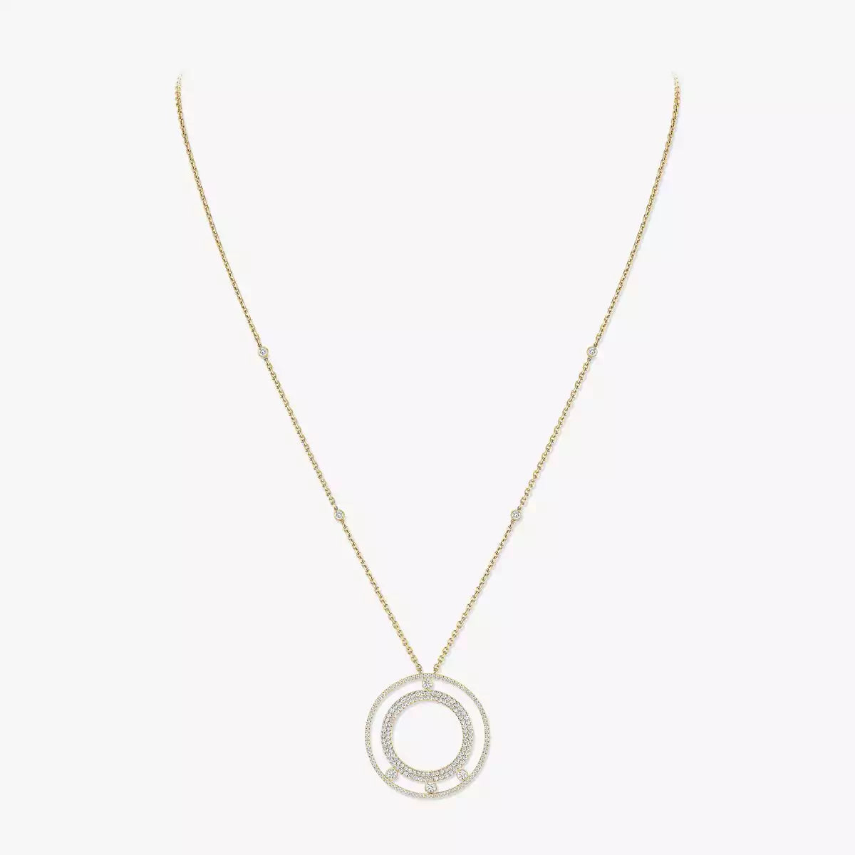 [Aurelle Style]Move Romane Long Pave_-Set Diamond Necklace