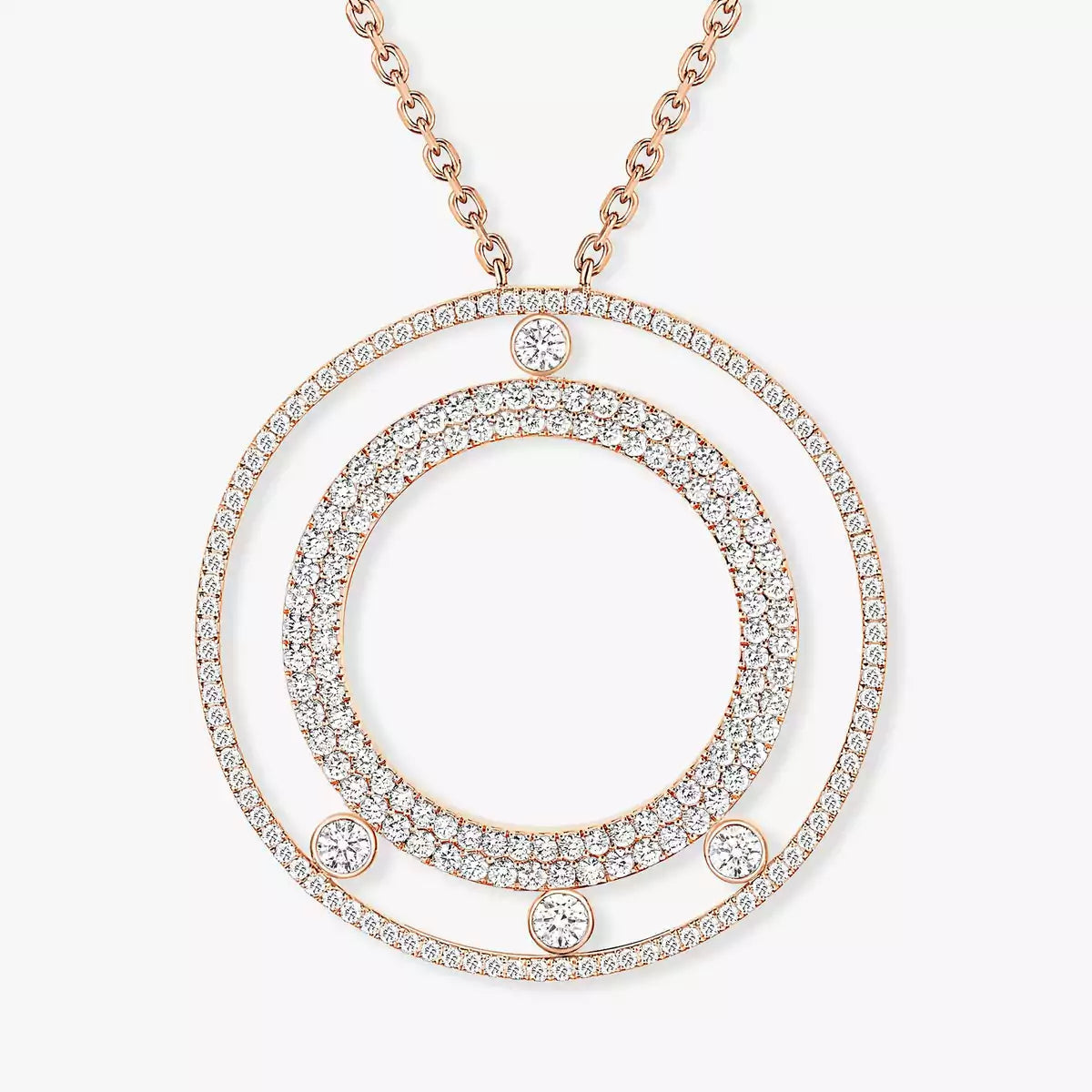 [Aurelle Style]Move Romane Long Pave_-Set Diamond Necklace
