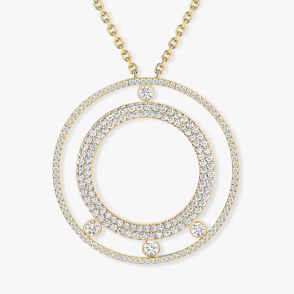 [Aurelle Style]Move Romane Long Pave_-Set Diamond Necklace