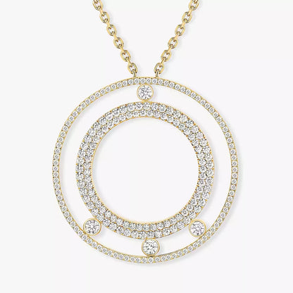 [Aurelle Style]Move Romane Long Pave_-Set Diamond Necklace