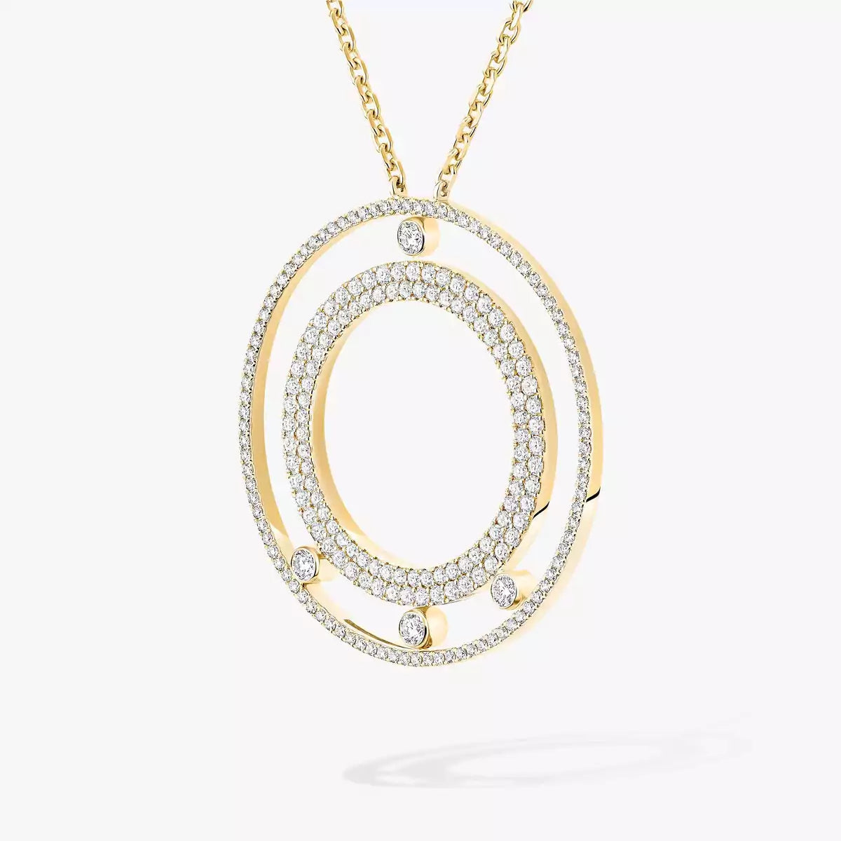 [Aurelle Style]Move Romane Long Pave_-Set Diamond Necklace
