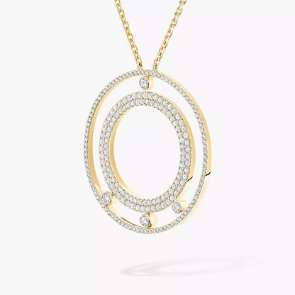 [Aurelle Style]Move Romane Long Pave_-Set Diamond Necklace