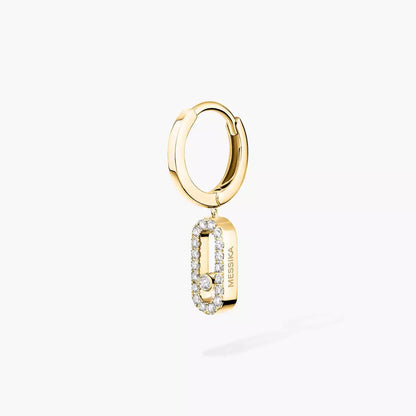 [Aurelle Style]Move Uno Single Diamond Hoop Earring