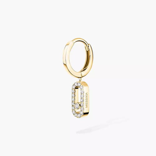 [Aurelle Style]Move Uno Single Diamond Hoop Earring