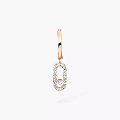 [Aurelle Style]Move Uno Single Diamond Hoop Earring