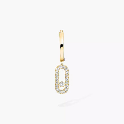[Aurelle Style]Move Uno Single Diamond Hoop Earring