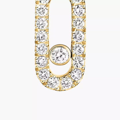 [Aurelle Style]Move Uno Single Diamond Hoop Earring