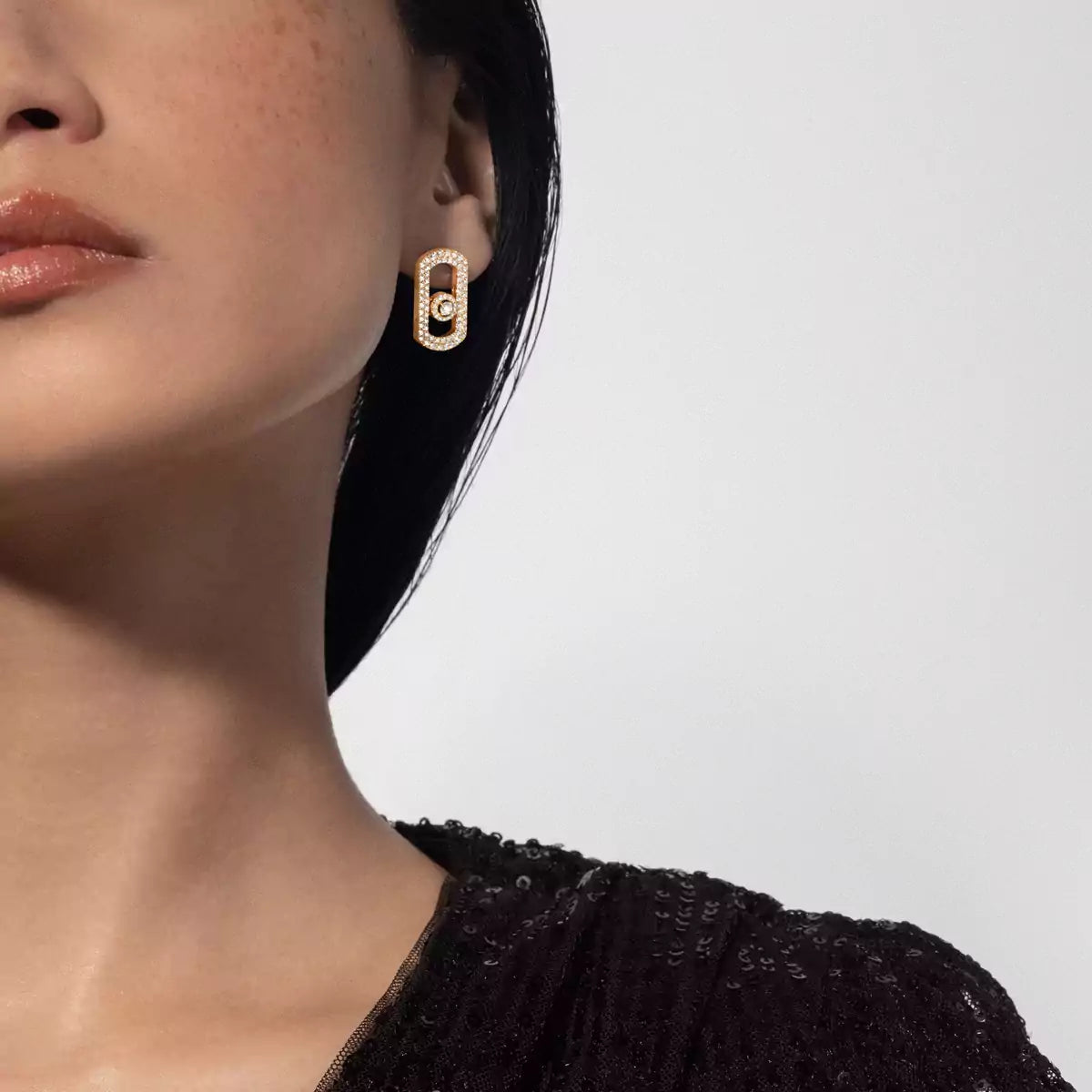 [Aurelle Style]So Move Pave_-Set Diamond Earrings in Silver