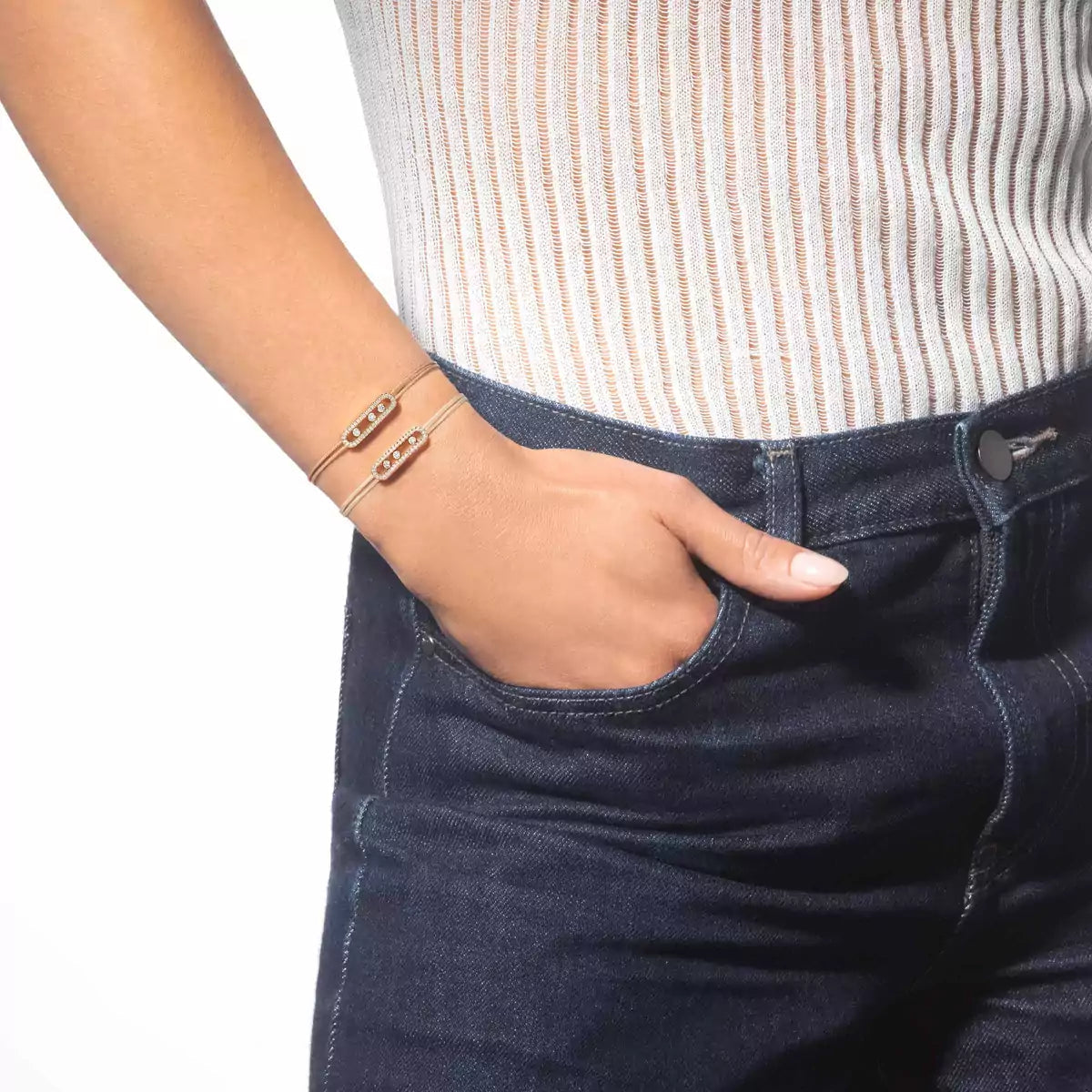 [Aurelle Style]Messika Care(s) pink cord pavé bracelet