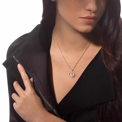 [Aurelle Style]Lucky Move Diamond Necklace in Rose Gold and White Mother-of-Pearl