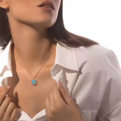 [Aurelle Style]Lucky Move Diamond Necklace in Rose Gold and White Mother-of-Pearl