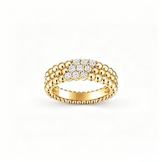[Aurelle Style] THREE-ROW DIAMOND RING