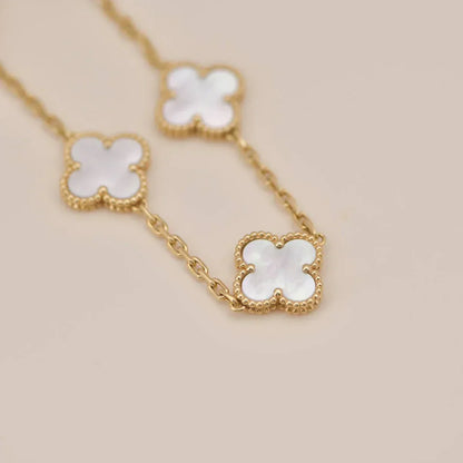 [Aurelle Style]CLOVER WHITE PEARL MOP 5 MOTIF BRACELET COLLECTION
