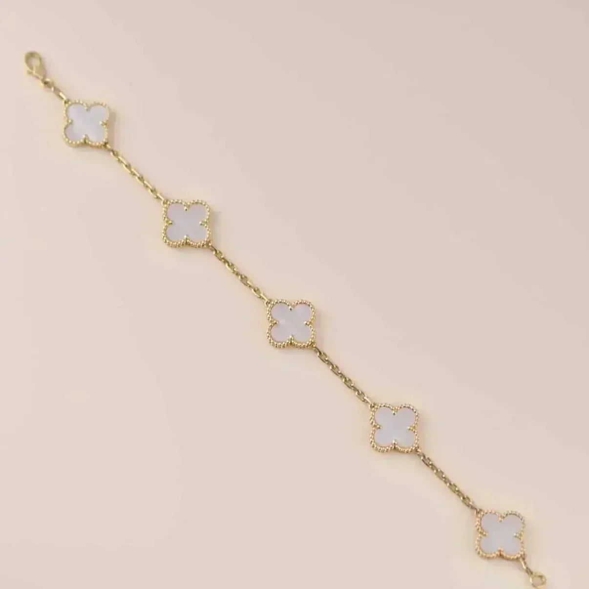 [Aurelle Style]CLOVER WHITE PEARL MOP 5 MOTIF BRACELET COLLECTION