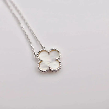[Aurelle Style]CLOVER  15MM WHITE MOTHER-OF-PEARL SILVER