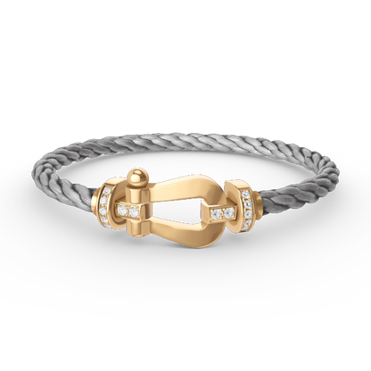 [Aurelle Style]FORCE LARGE HORSESHOE HALF DIAMOND BRACELET GOLD