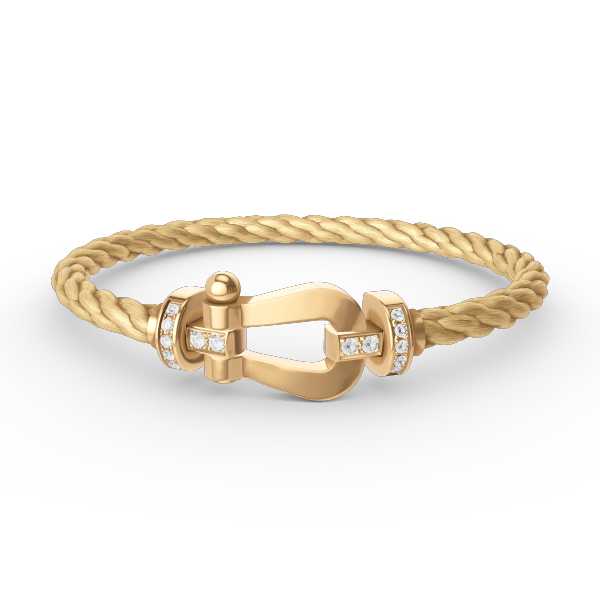 [Aurelle Style]FORCE LARGE HORSESHOE HALF DIAMOND BRACELET GOLD