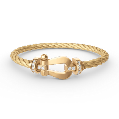 [Aurelle Style]FORCE LARGE HORSESHOE HALF DIAMOND BRACELET GOLD