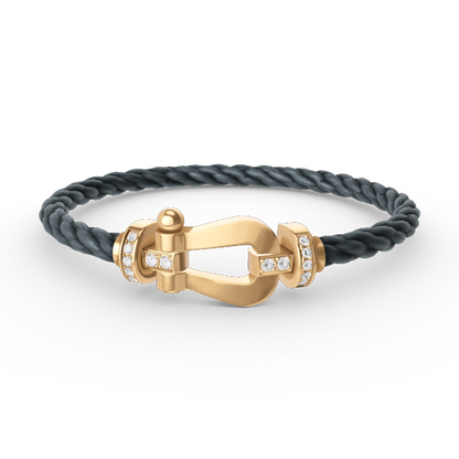 [Aurelle Style]FORCE LARGE HORSESHOE HALF DIAMOND BRACELET GOLD