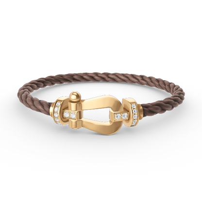 [Aurelle Style]FORCE LARGE HORSESHOE HALF DIAMOND BRACELET GOLD