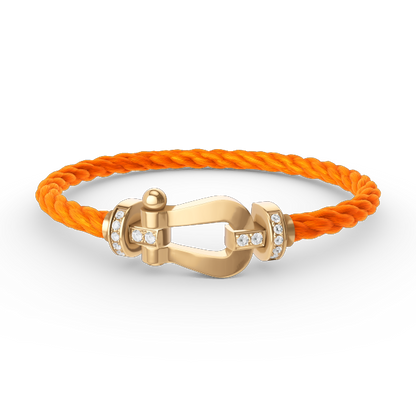 [Aurelle Style]FORCE LARGE HORSESHOE HALF DIAMOND BRACELET GOLD