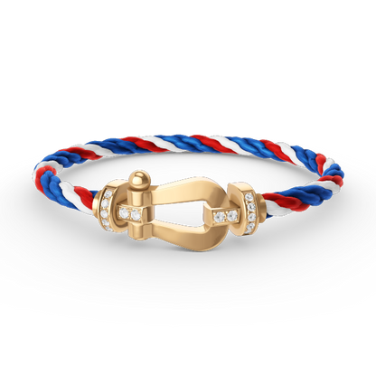 [Aurelle Style]FORCE LARGE HORSESHOE HALF DIAMOND BRACELET GOLD