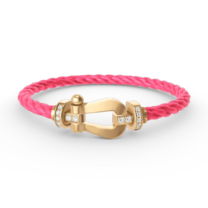 [Aurelle Style]FORCE LARGE HORSESHOE HALF DIAMOND BRACELET GOLD