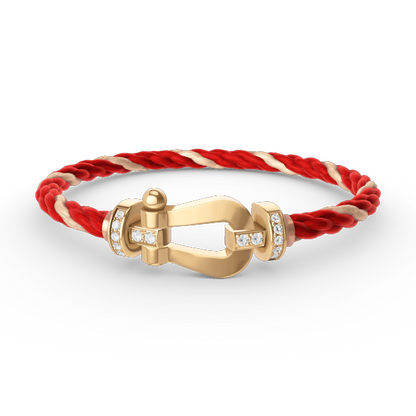 [Aurelle Style]FORCE LARGE HORSESHOE HALF DIAMOND BRACELET GOLD