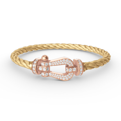 [Aurelle Style]FORCE LARGE HORSESHOE FULL DIAMOND BRACELET ROSE GOLD