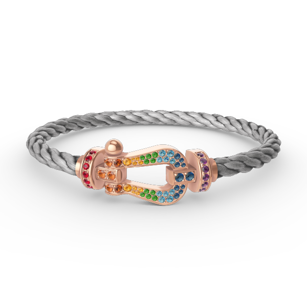 [Aurelle Style]FORCE LARGE HORSESHOE  COLORED DIAMOND BRACELET ROSE GOLD