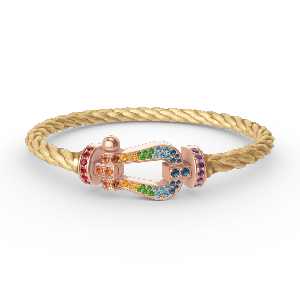 [Aurelle Style]FORCE LARGE HORSESHOE  COLORED DIAMOND BRACELET ROSE GOLD