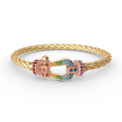 [Aurelle Style]FORCE LARGE HORSESHOE  COLORED DIAMOND BRACELET ROSE GOLD