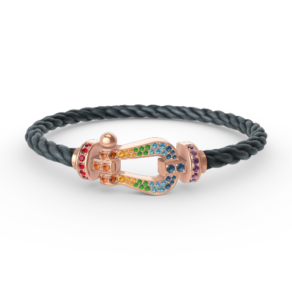 [Aurelle Style]FORCE LARGE HORSESHOE  COLORED DIAMOND BRACELET ROSE GOLD