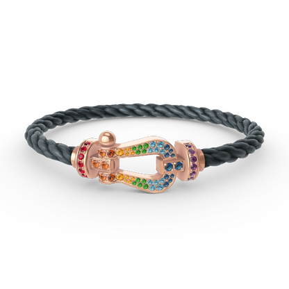 [Aurelle Style]FORCE LARGE HORSESHOE  COLORED DIAMOND BRACELET ROSE GOLD