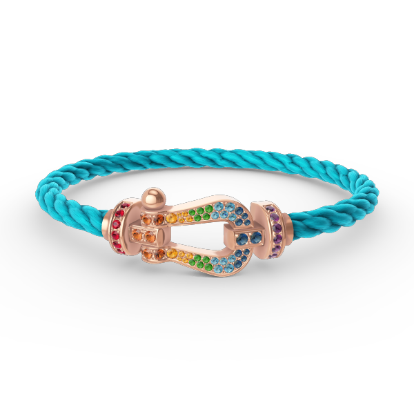 [Aurelle Style]FORCE LARGE HORSESHOE  COLORED DIAMOND BRACELET ROSE GOLD