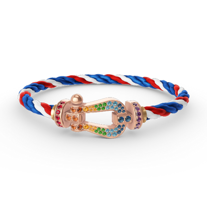 [Aurelle Style]FORCE LARGE HORSESHOE  COLORED DIAMOND BRACELET ROSE GOLD