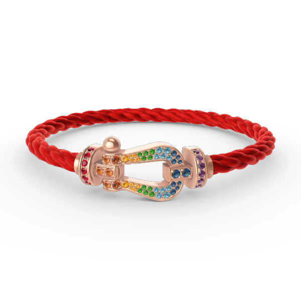 [Aurelle Style]FORCE LARGE HORSESHOE  COLORED DIAMOND BRACELET ROSE GOLD