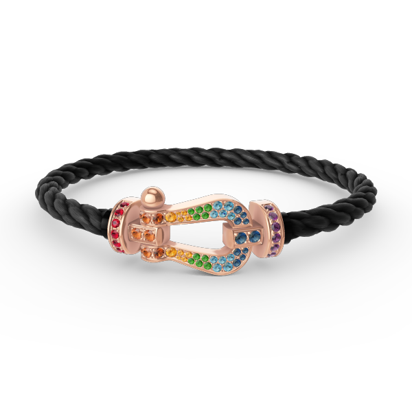[Aurelle Style]FORCE LARGE HORSESHOE  COLORED DIAMOND BRACELET ROSE GOLD