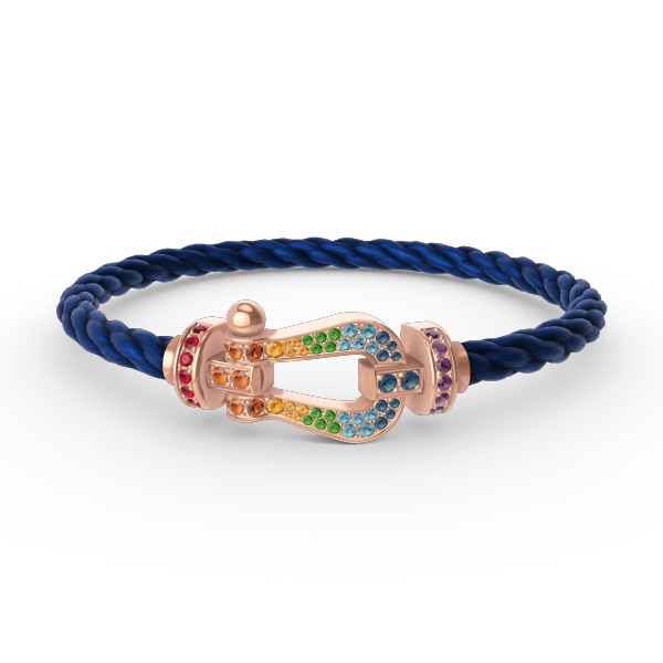 [Aurelle Style]FORCE LARGE HORSESHOE  COLORED DIAMOND BRACELET ROSE GOLD