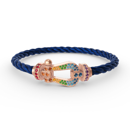 [Aurelle Style]FORCE LARGE HORSESHOE  COLORED DIAMOND BRACELET ROSE GOLD